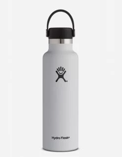 HYDRO FLASK White 21 Oz Standard Mouth Water Bottle