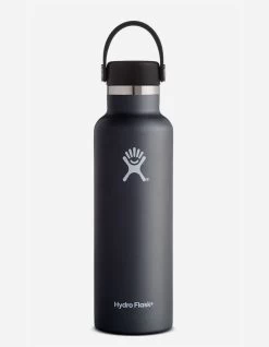 HYDRO FLASK Black 21 Oz Standard Mouth Water Bottle