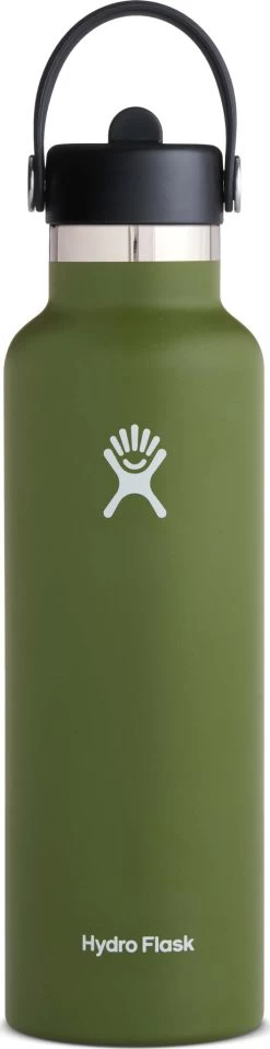 Hydro Flask Standard Mouth Bottle With Standard Flex Straw Cap - 21 Oz|-|Bouteille à Ouverture Standard Avec Bouchon Standard Avec Paille Flex - 21 Onces -Hydro Flask Online HYD S21FS 7EOlive c92d85ff 7f50 4a68 9b7d 9301d8cb0a51