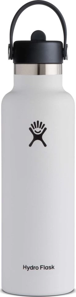 Hydro Flask Standard Mouth Bottle With Standard Flex Straw Cap - 21 Oz|-|Bouteille à Ouverture Standard Avec Bouchon Standard Avec Paille Flex - 21 Onces -Hydro Flask Online HYD S21FS 7EWhite 092ca83e bf57 466b 8a2d 13fd8d78851e