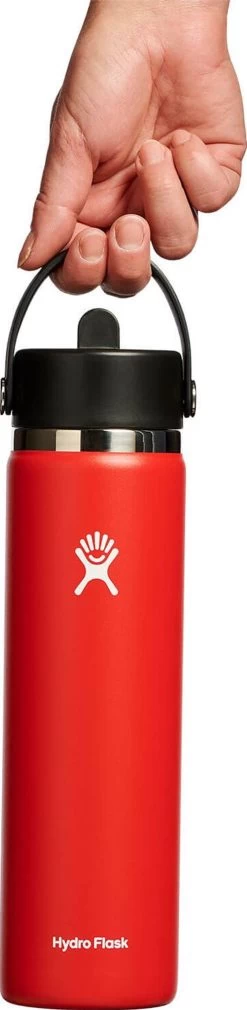 Hydro Flask Wide Mouth Water Bottle With Flex Straw Cap 24 Oz|-|Bouteille D'eau à Large Ouverture Avec Bouchon De Paille Flex 24 Onces -Hydro Flask Online HYD W24BFS 7E 7EFront 20Goji