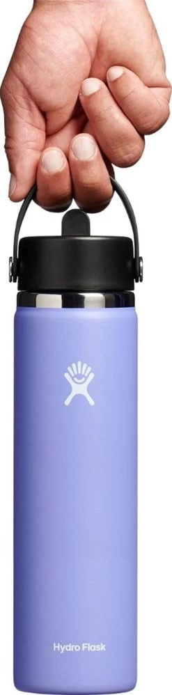 Hydro Flask Wide Mouth Water Bottle With Flex Straw Cap 24 Oz|-|Bouteille D'eau à Large Ouverture Avec Bouchon De Paille Flex 24 Onces -Hydro Flask Online HYD W24BFS 7E 7EFront 20Lupine