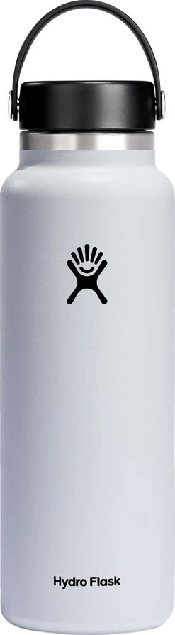 Hydro Flask Wide Mouth Bottle With Flex Cap - 40 Oz|-|Bouteille à Large Ouverture Avec Bouchon Flex - 40 Onces -Hydro Flask Online HYD W40BTS 7EWhite