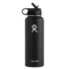 Hydro Flask 40 Oz Wide Mouth W/ Straw Lid Bottle|-|Bouteille 40 Onces Wide Mouth Avec Paille -Hydro Flask Online HYD W40SW 7EBlack