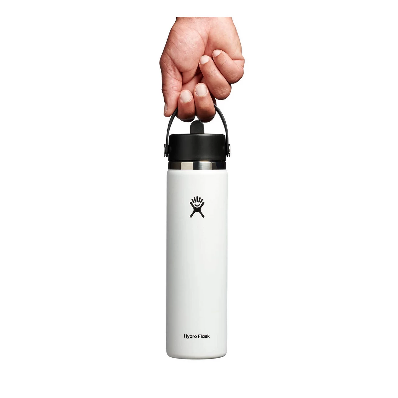 Hydro Flask 24 Oz Wide Mouth Bottle With Flex Straw Cap - White 5 Hydro Flask 24 Oz Wide Mouth Bottle With Flex Straw Cap - White - Image 3